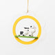 Rustic cow ornament showing tender moment between mother and calf on daisy flower