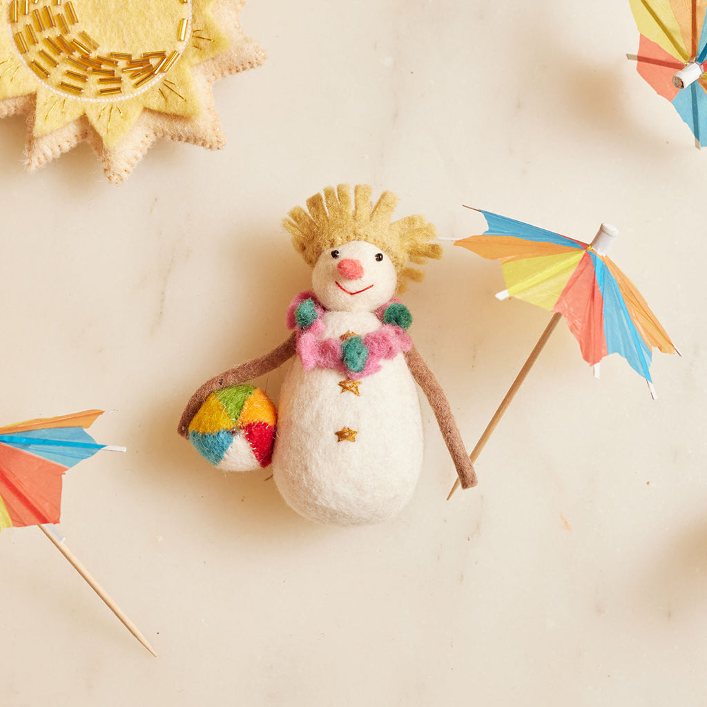 At The Beach Snowman Ornament