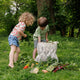 Farmers market cotton tote featuring playful veggie prints – oversized, sturdy bag for produce, books, or everyday use.