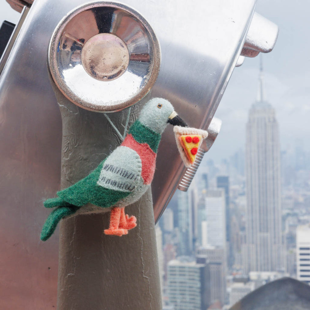 Hungry Urban Pizza Pigeon Ornament