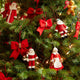 Red Bow with Beads Ornaments - Set of 4