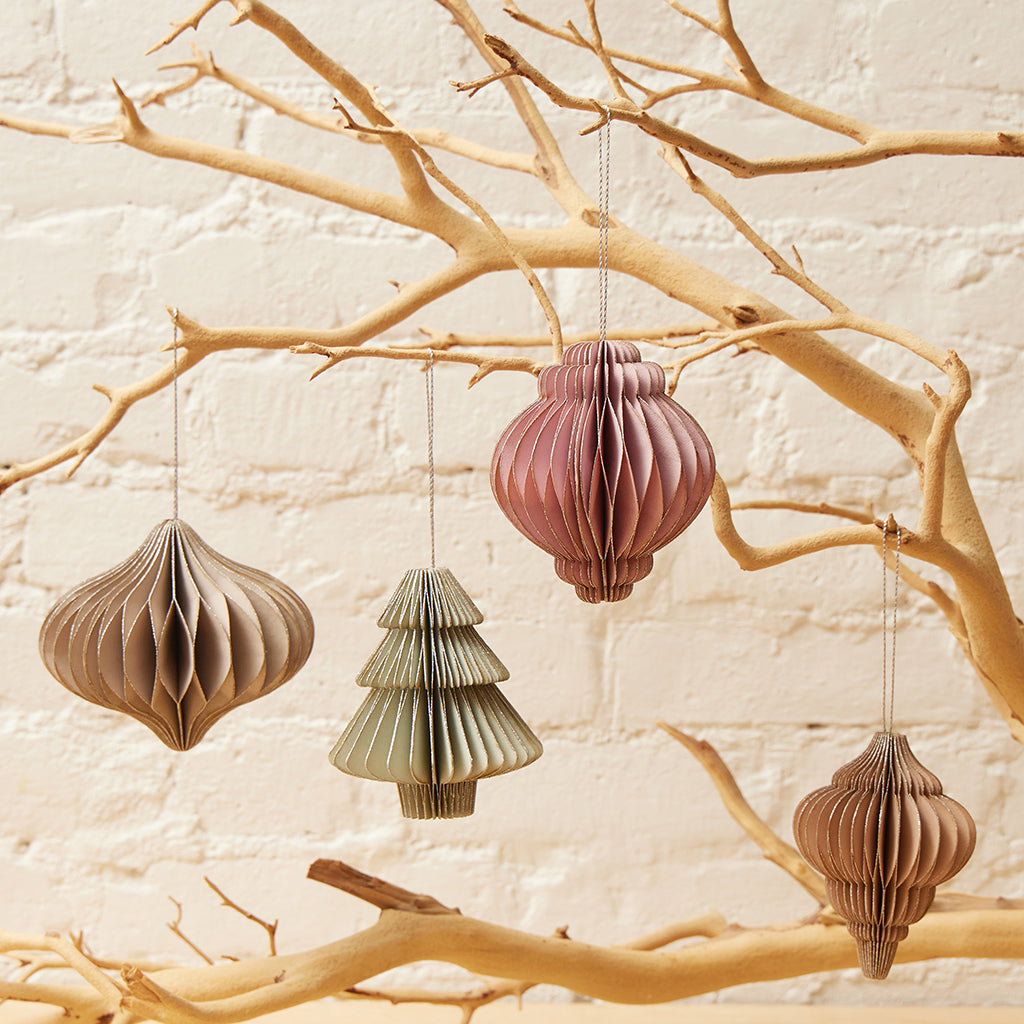 Pastel Honeycomb Paper Ornaments - Set of 4