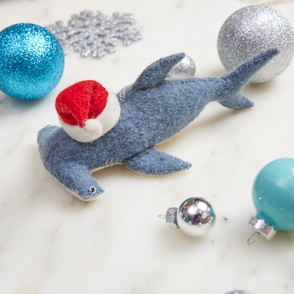 Santa Chief Hammerhead Shark Ornament