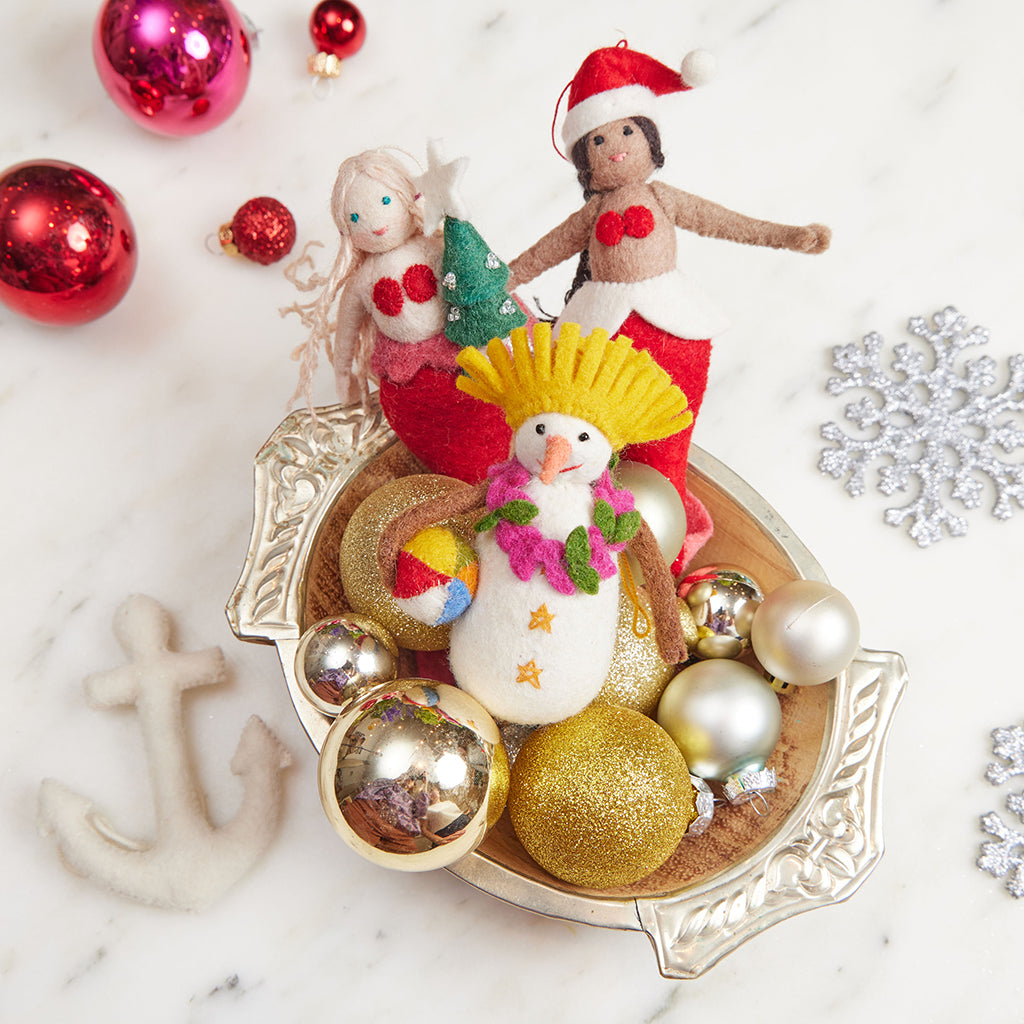 At The Beach Snowman Ornament