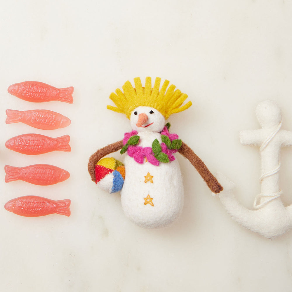 At the Beach Snowman Ornament