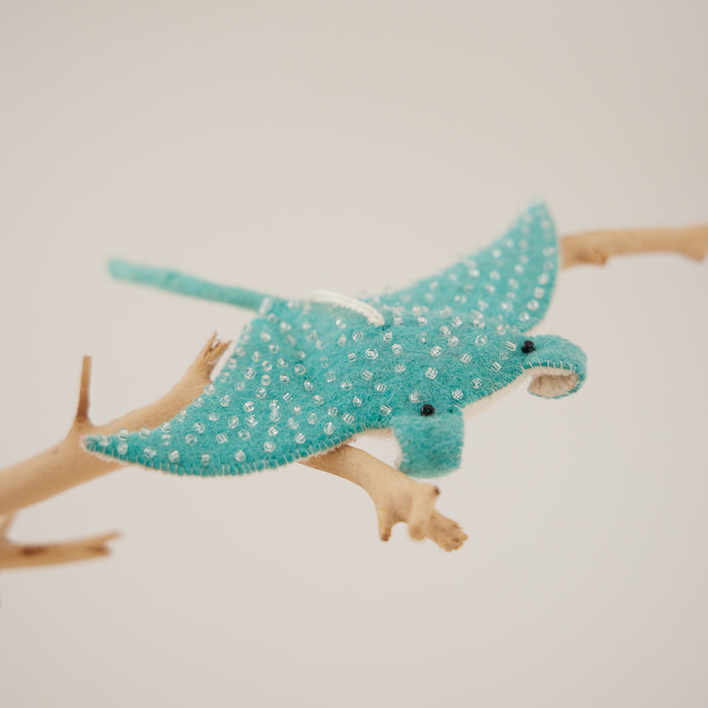Aqua Wave Glider Manta Ornament