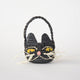 Adorably hand-crocheted, this black cat is ready for autumnal nights! Soft, lightweight, and ethically made, our mini raffia basket is perfectly sized for a little touch of joy. Fill it with treats and treasures for your fall table.&nbsp;