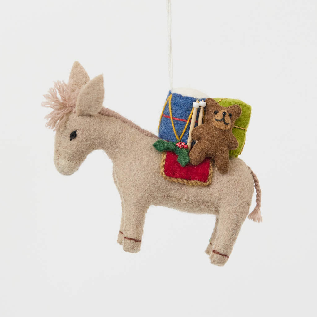 Donkey with Gifts Ornament