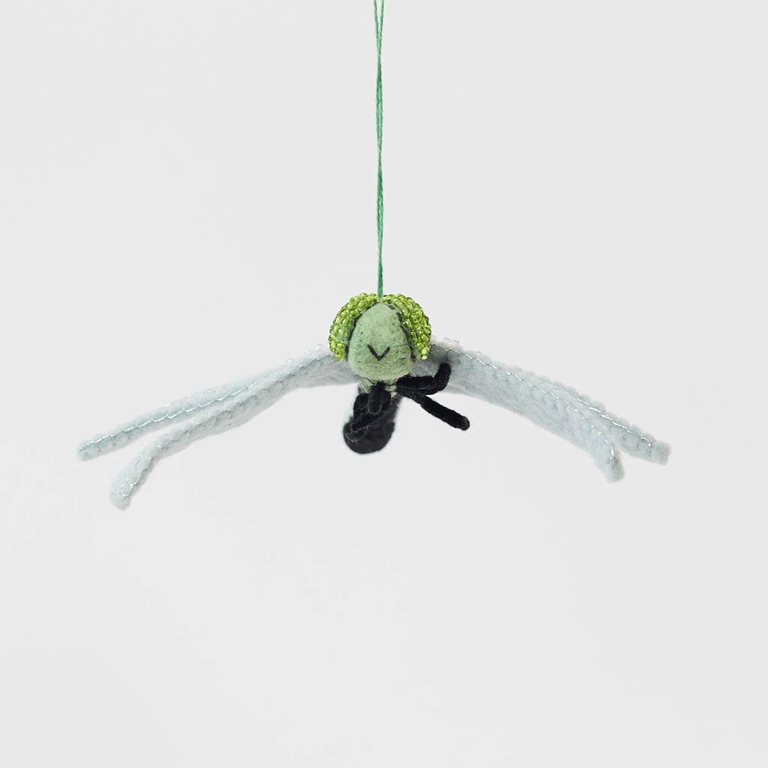 Celebrate the magic of spring with our Dragonfly Ornament, inspired by the graceful Eastern Pondhawk female dragonfly. 