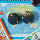Felt Earth ornament set featuring embroidered globe and inner Earth cross-section with crust, mantle, and core. Ideal for science teachers and geography gifts.

