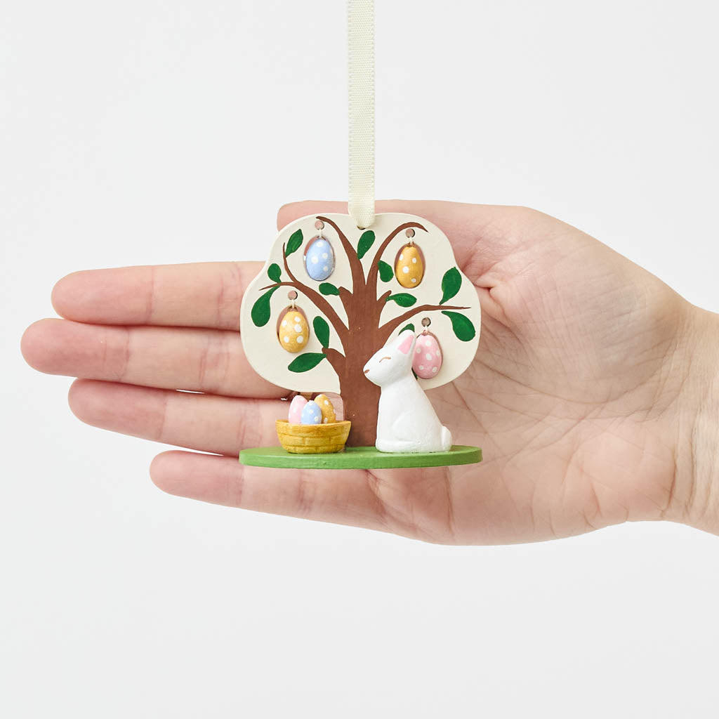 Easter Tree with Bunny Wood Ornament