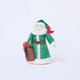 Craftspring’s Emerald Santa Mini Tree Topper rotating to show front, side, and back views — felt Santa in a green cloak with beaded details, holding a sack of presents with a bird on his shoulder, a playful and sweet vintage-style piece for holiday gifting — heirloom-quality Christmas decor, ethically crafted by artisans using sustainable wool.