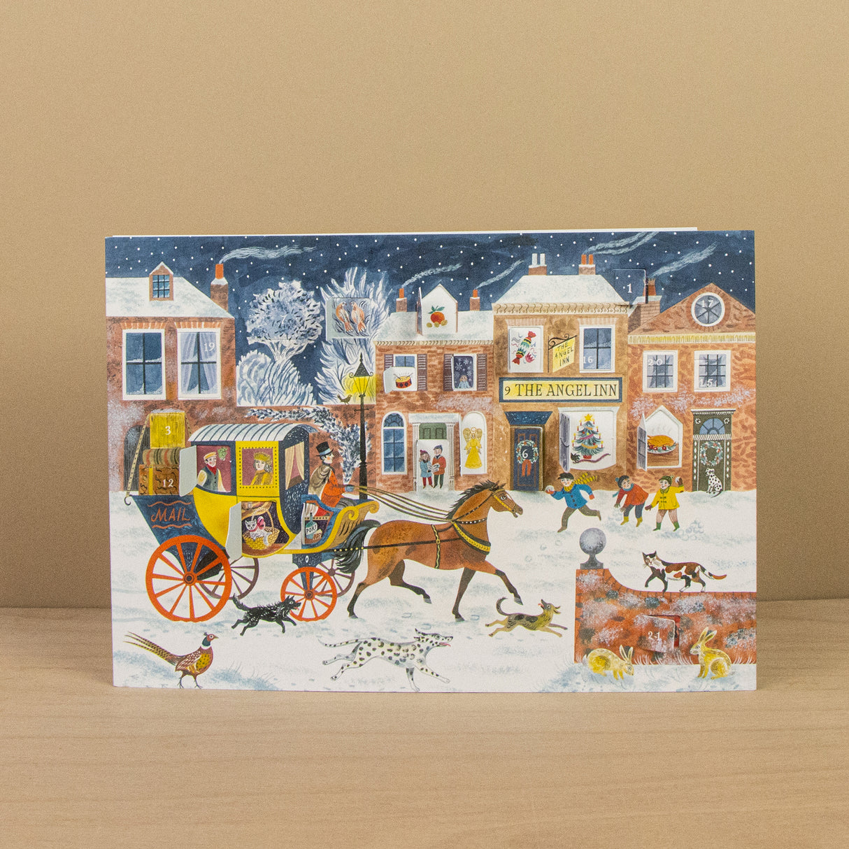 The Angel Inn Paper Mini Advent Calendar Greeting Card