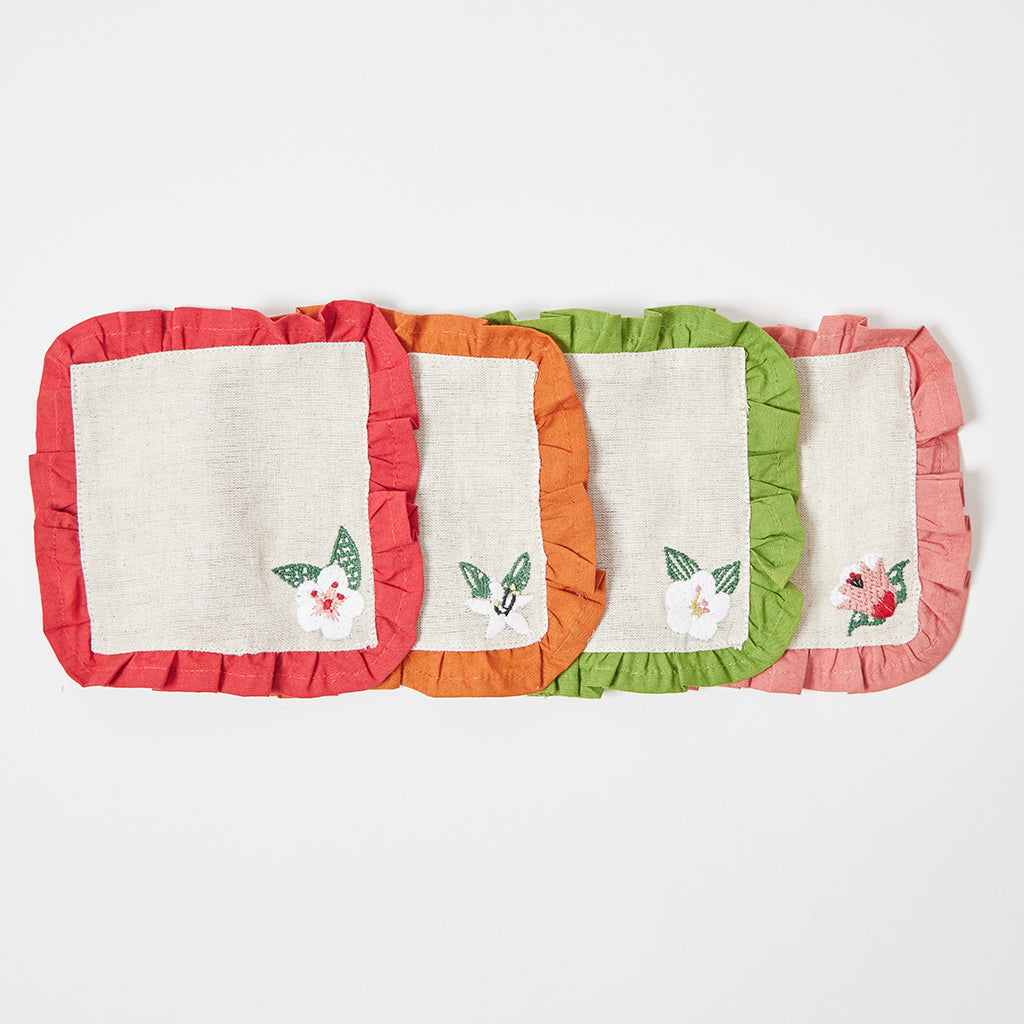 Harvest Linen Cocktail Napkins - Set of 4