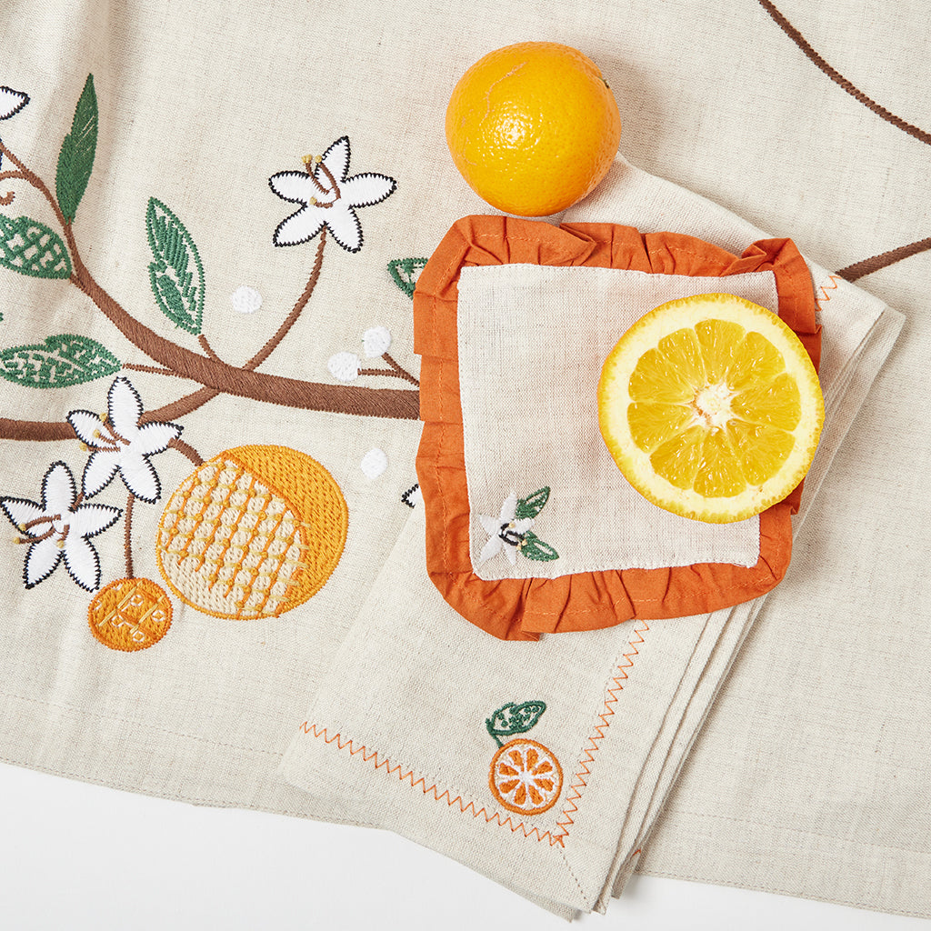 Harvest Linen Cocktail Napkins - Set of 4