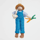 Charming felt farmer carrying bunny and carrots – handcrafted spring ornament with embroidered detail and woodland whimsy.