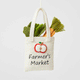 Wholesome wool ornament of market tote with carrots and greens – perfect for gardeners, chefs, or seasonal decor.