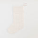 Natural Festive Poinsettia Linen Stocking