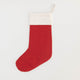 Red Festive Poinsettia Linen Stocking