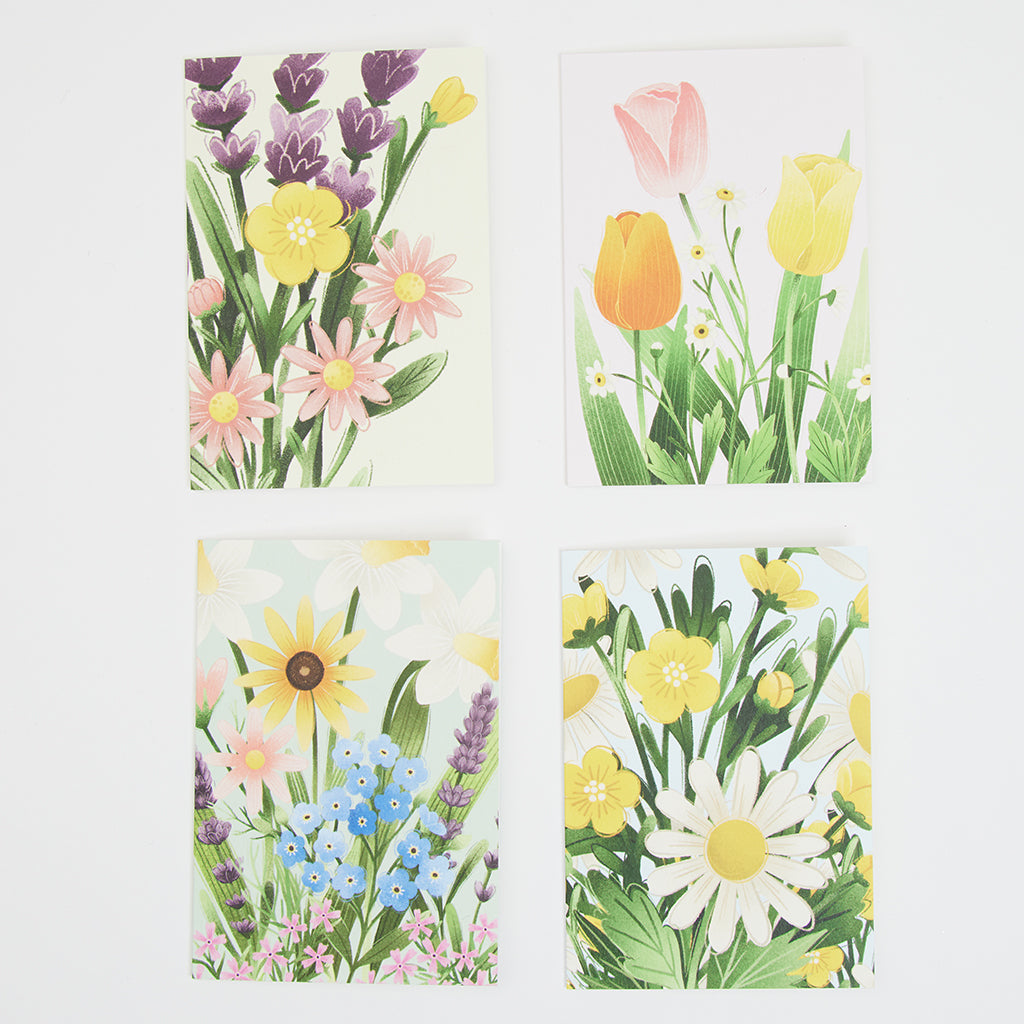 Floral Garden Assorted Greeting Cards - Set of 4