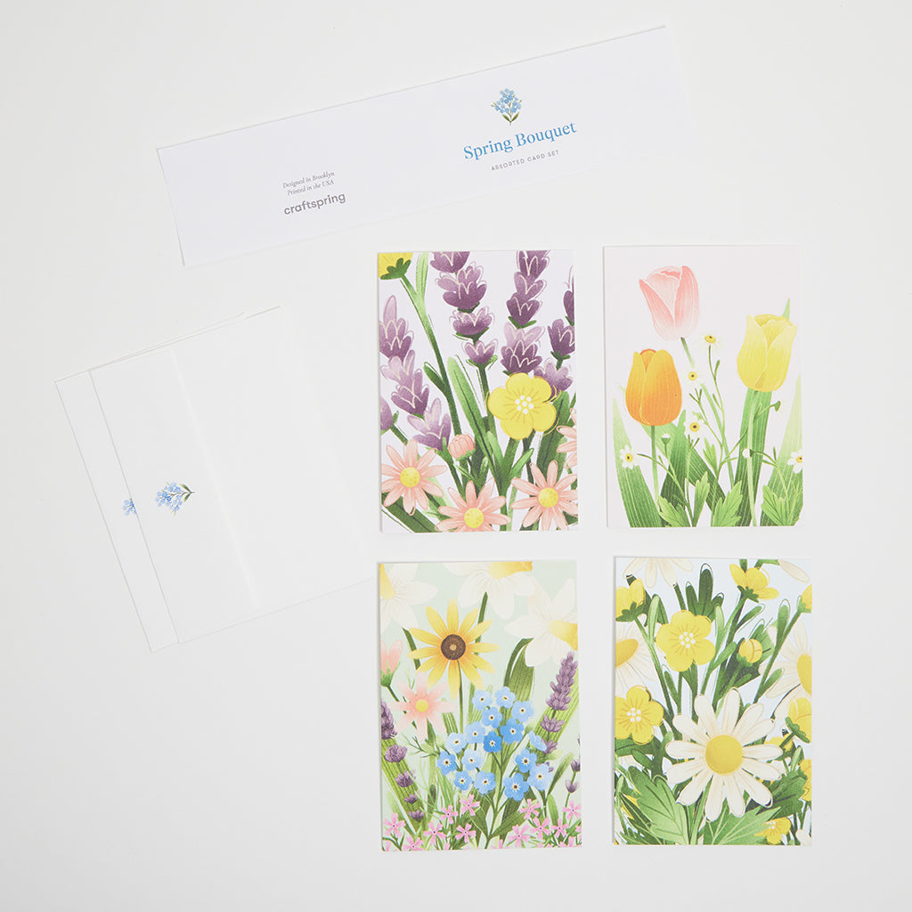 Floral Garden Assorted Greeting Cards - Set of 4