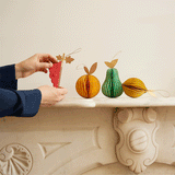 Fruit Honeycomb Paper Ornaments - Set of 4