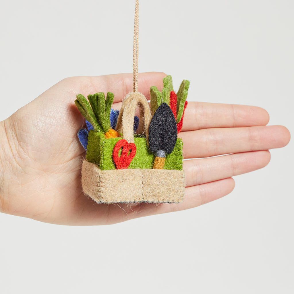 Bountiful Gardening Tool Bag Ornament | Felt Gardener Gift