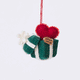 Craftspring’s Gift from the Heart Ornament rotating to show front, side, and back views — felt heart ornament with intricate beaded and embroidered details including a gift tag, perfect for Christmas and holiday gifting, ethically crafted by artisans using sustainable wool.