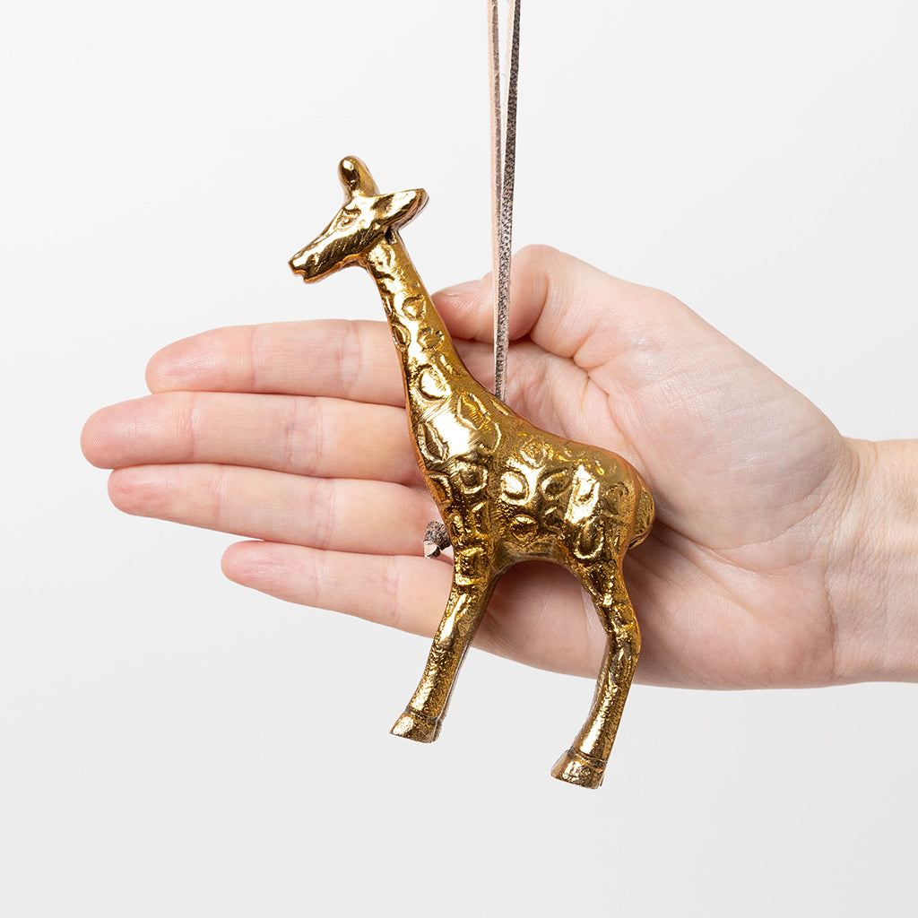 Giraffe Ornament - Antique Brass