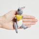 Gray Easter Bunny with Chick Ornament