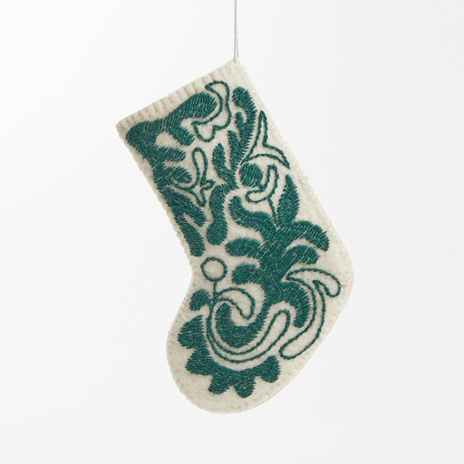 Mini Green Stocking Ornament