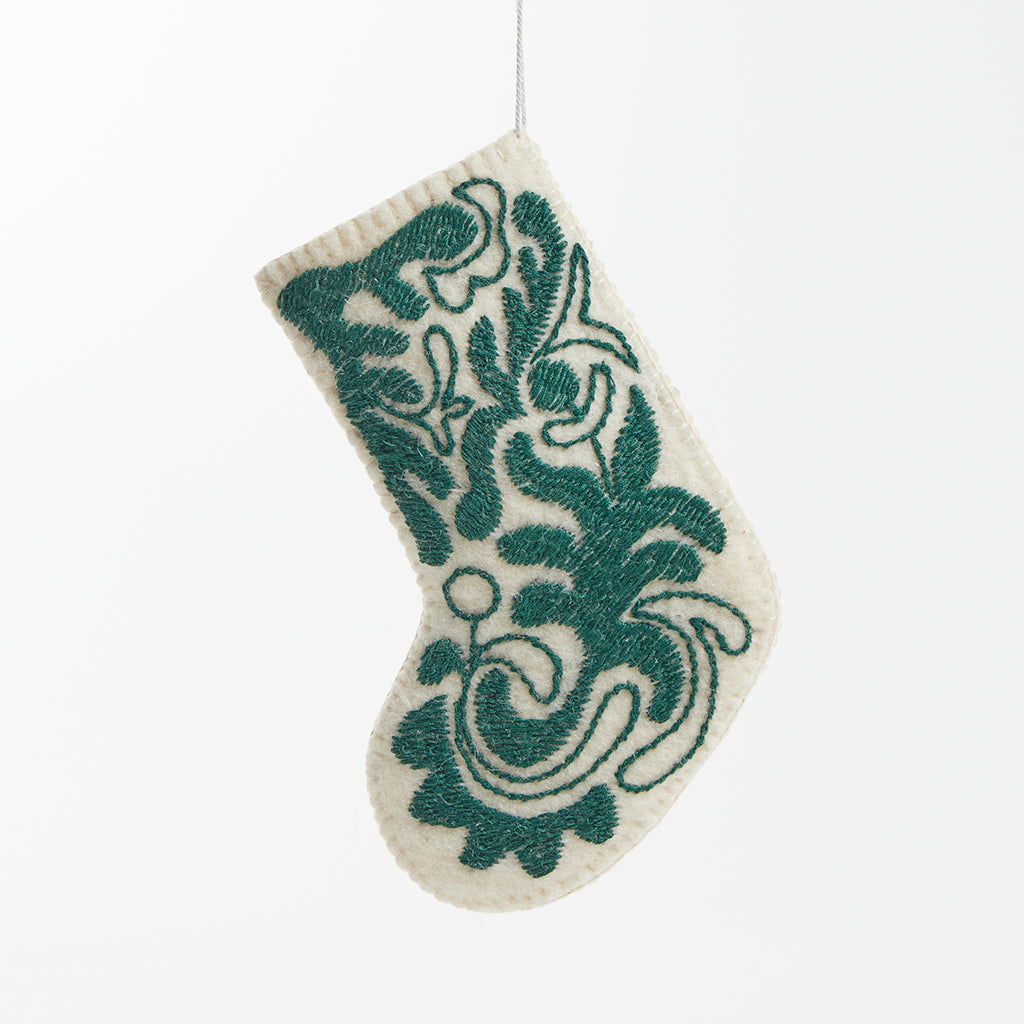 Mini Green Stocking Ornament