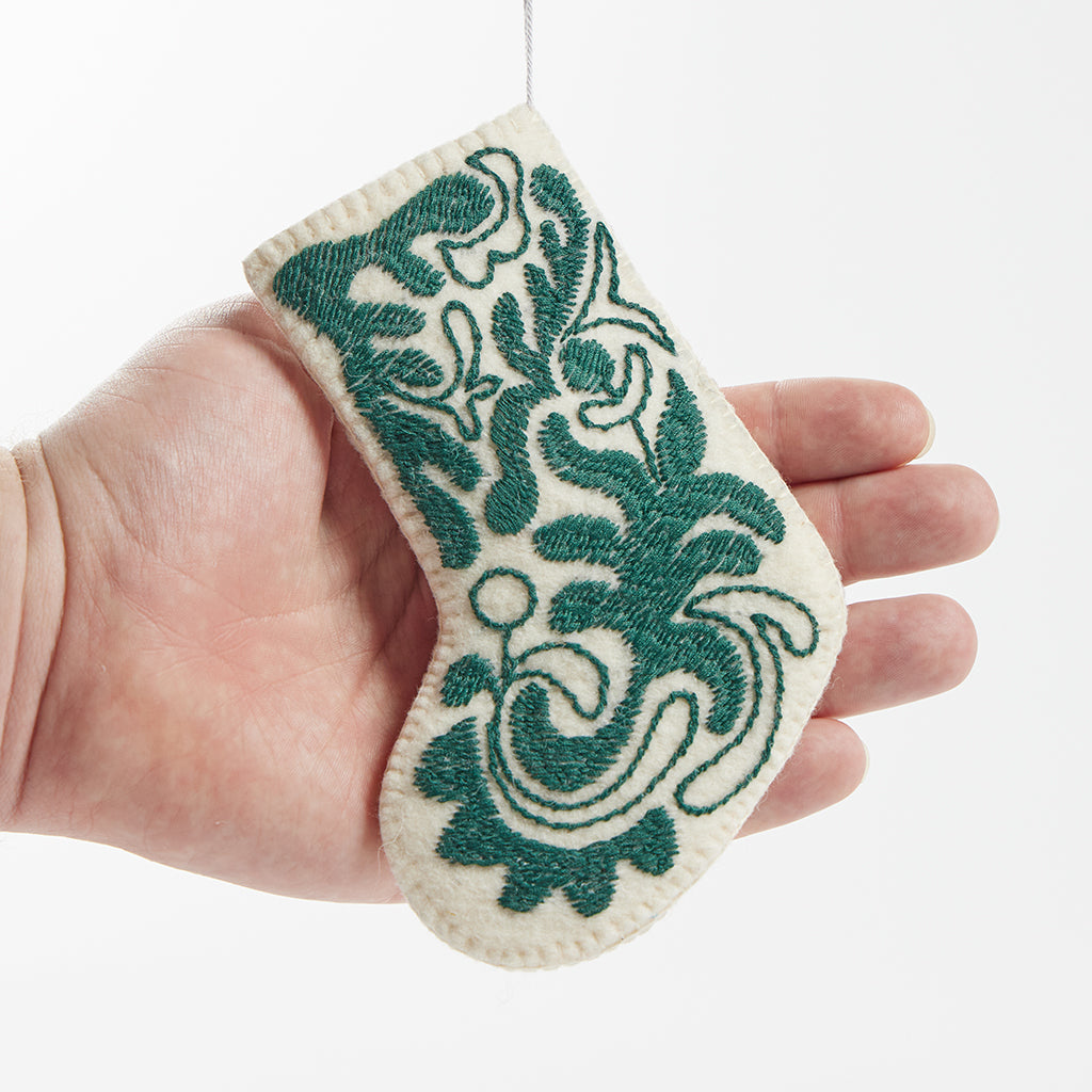 Mini Green Stocking Ornament