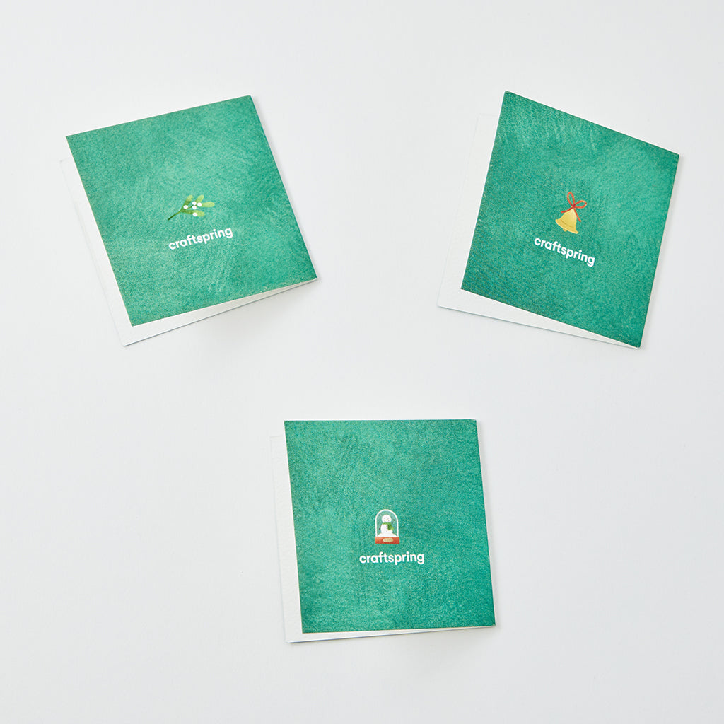 Green Stocking Mini Gift Cards - Set of 3