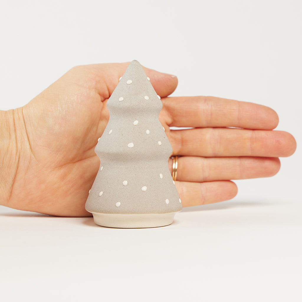 Gray & White Painted Ceramic Christmas Tree
