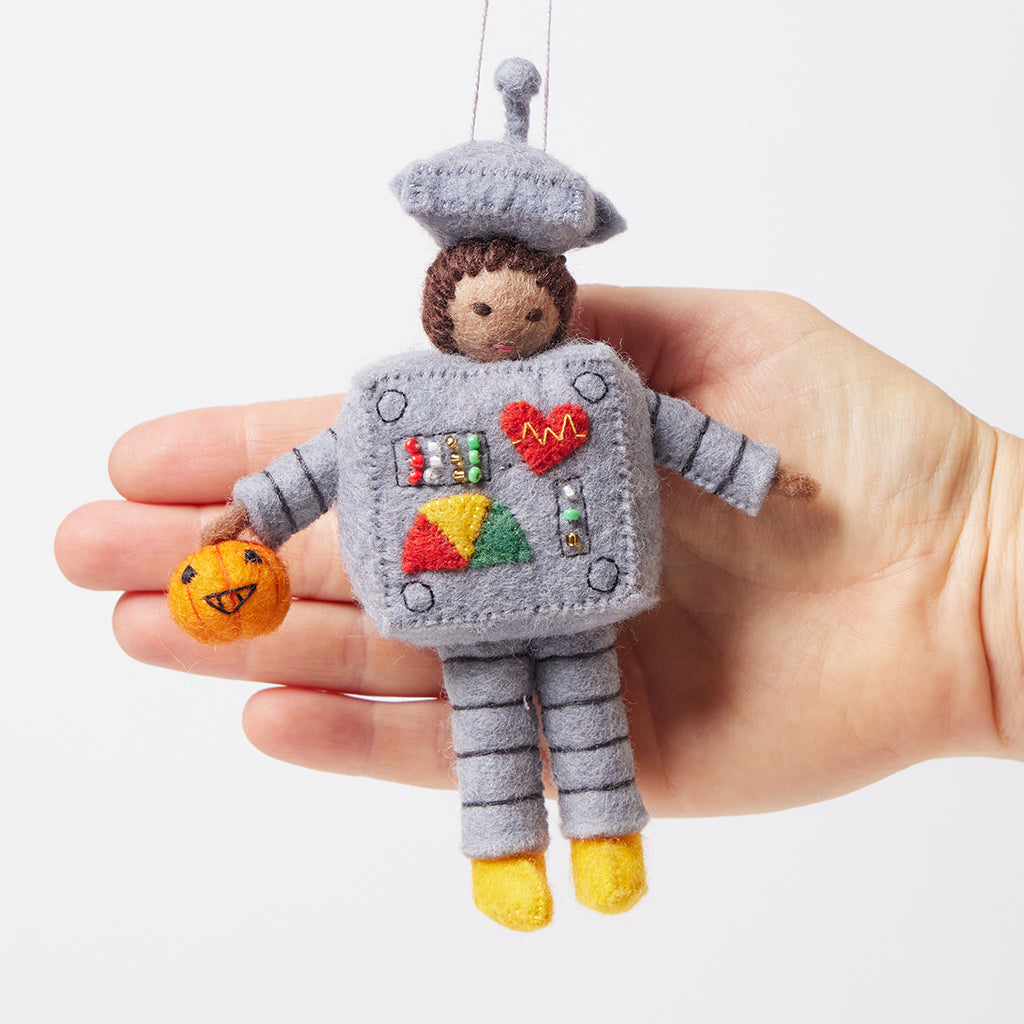 Halloween Robot Kid Ornament