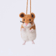 Handmade felt Hamster ornament from Craftspring rotating to show front, side, and back views—needle-felted with whiskers and tiny paws, ethically crafted by artisans using sustainable wool.
