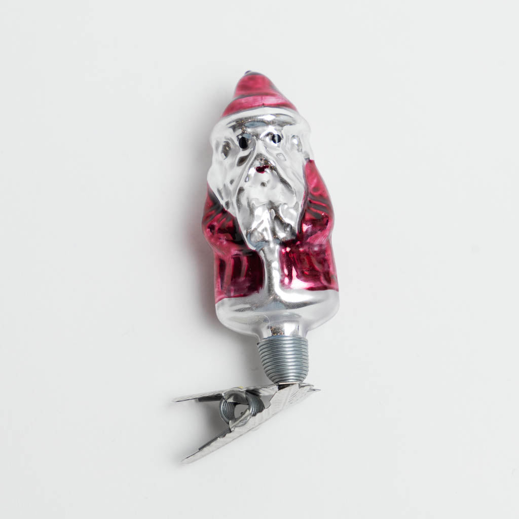 Santa German Glass Clip-On Ornament