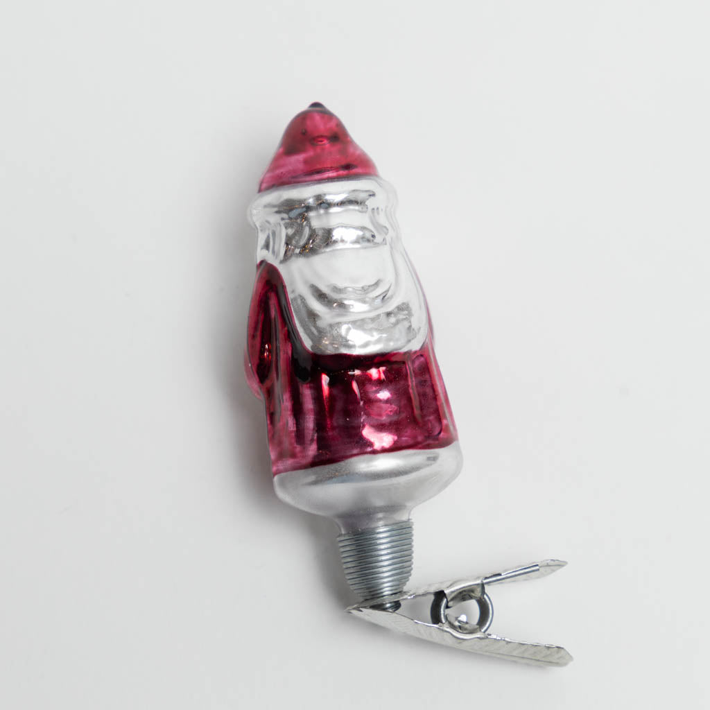 Santa German Glass Clip-On Ornament