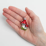 Twin Mushroom German Glass Mini Ornament