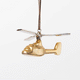 Helicopter Ornament - Antique Brass & Nickel