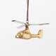 Helicopter Ornament - Antique Brass & Nickel
