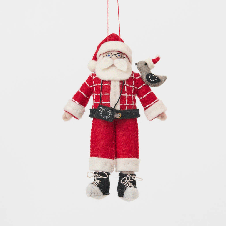 Hipster Santa Ornament