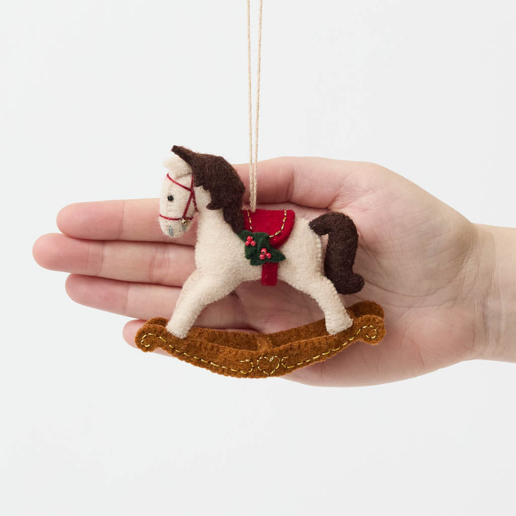 Felt Rocking Horse Felt Rocking Horse Ornament – Baby’s First Christmas – Craftspring