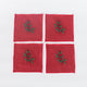 Red Holly Cocktail Napkins - Set of 4