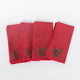 Red Holly Linen Napkins - Set of 4