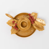 Holly Metal Chamber Candlestick Holder