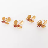 Holly Metal Napkin Rings - Set of 4