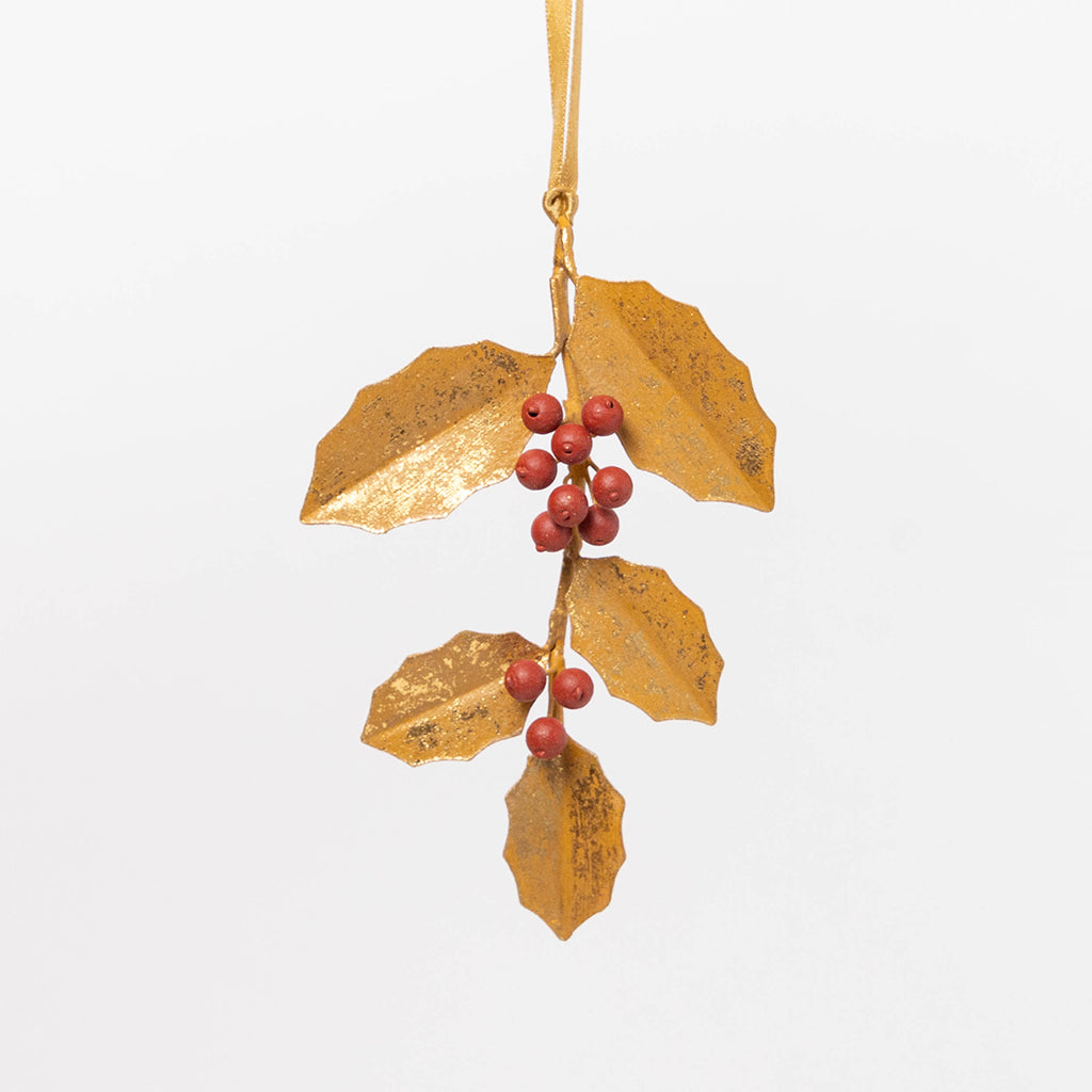 Holly Metal Ornament