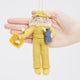 Felt beekeeper ornament with amber hair – handmade pollinator-themed decor